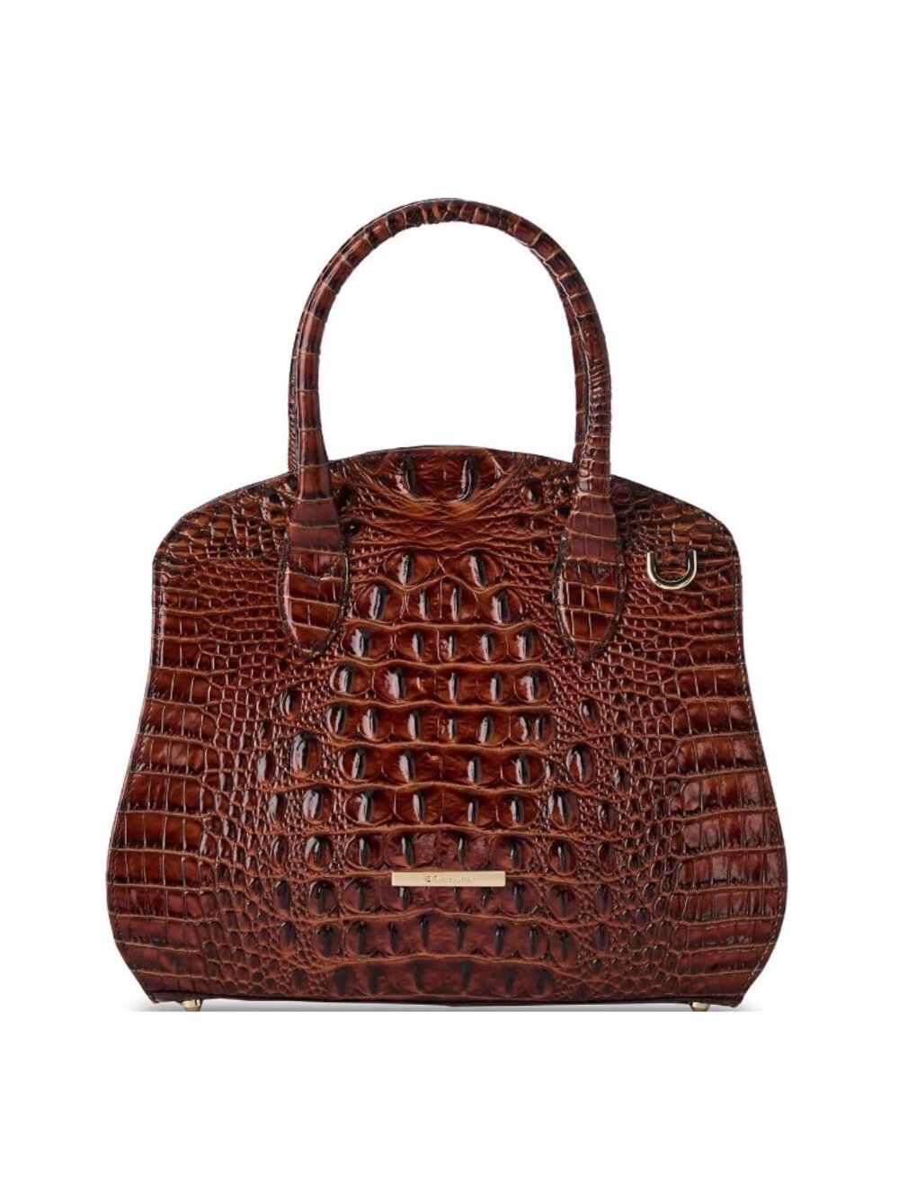 BRAHMIN Rosetta croc embossed leather small satchel bag +Dust bag (No strap)